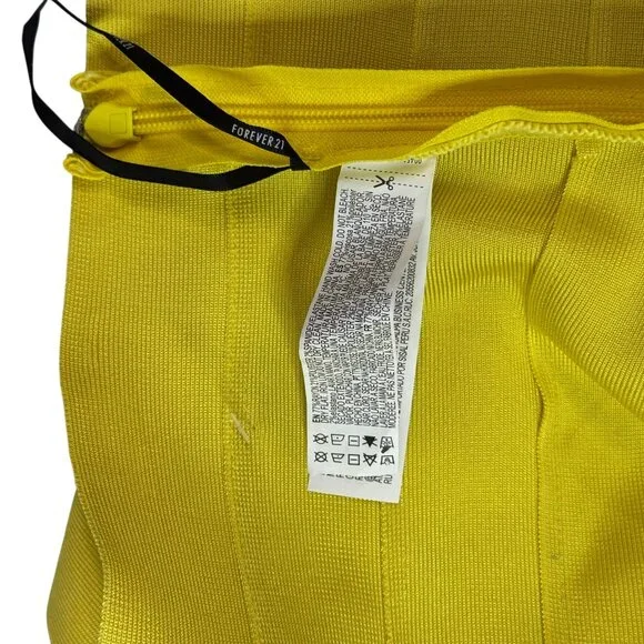 Hervé Léger for Forever 21 Yellow Bandage Mini Skirt Women’s Size XL NWT Bodycon - Picture 5 of 7